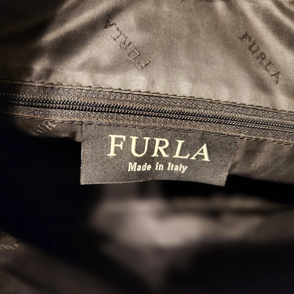 Vintage Furla black Italian leather crocodile purse - Picture 10 of 12